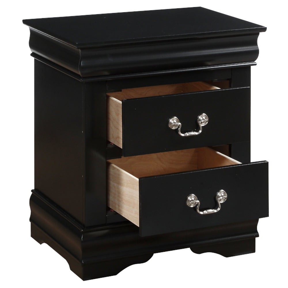Louis Philippe Black Nightstand - Ornate Home