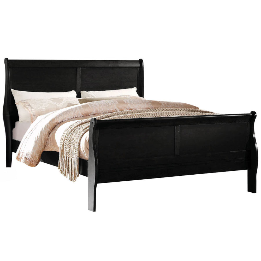 Louis Philippe Black Queen Bed - Ornate Home