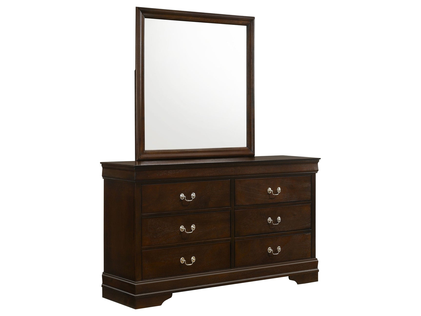 Louis Philippe Cappuccino Dresser and Mirror - Ornate Home