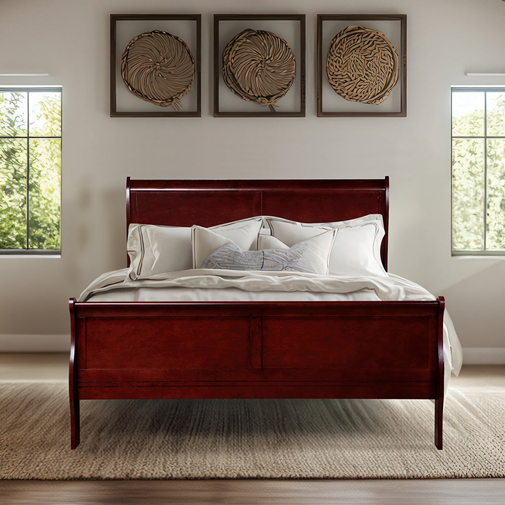 Louis Philippe Cherry Brown Twin Bed - Ornate Home