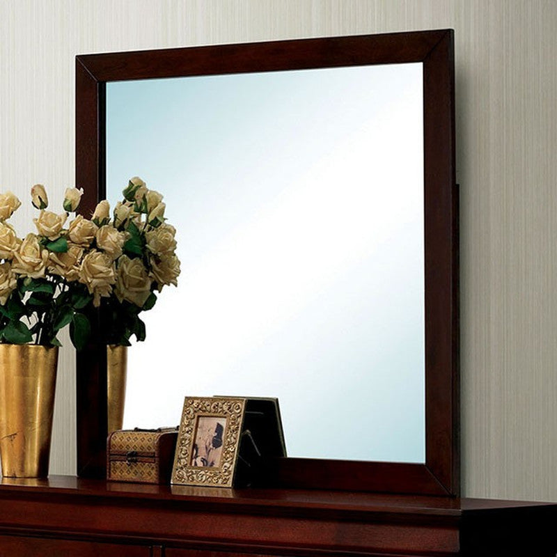 Louis Philippe Cherry Straight Edges Mirror - Ornate Home