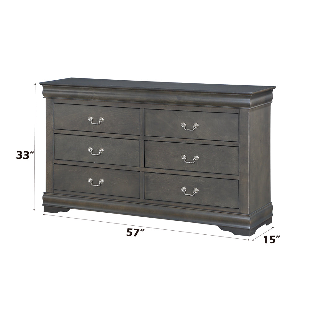 Louis Philippe Dark Gray Dresser - Ornate Home
