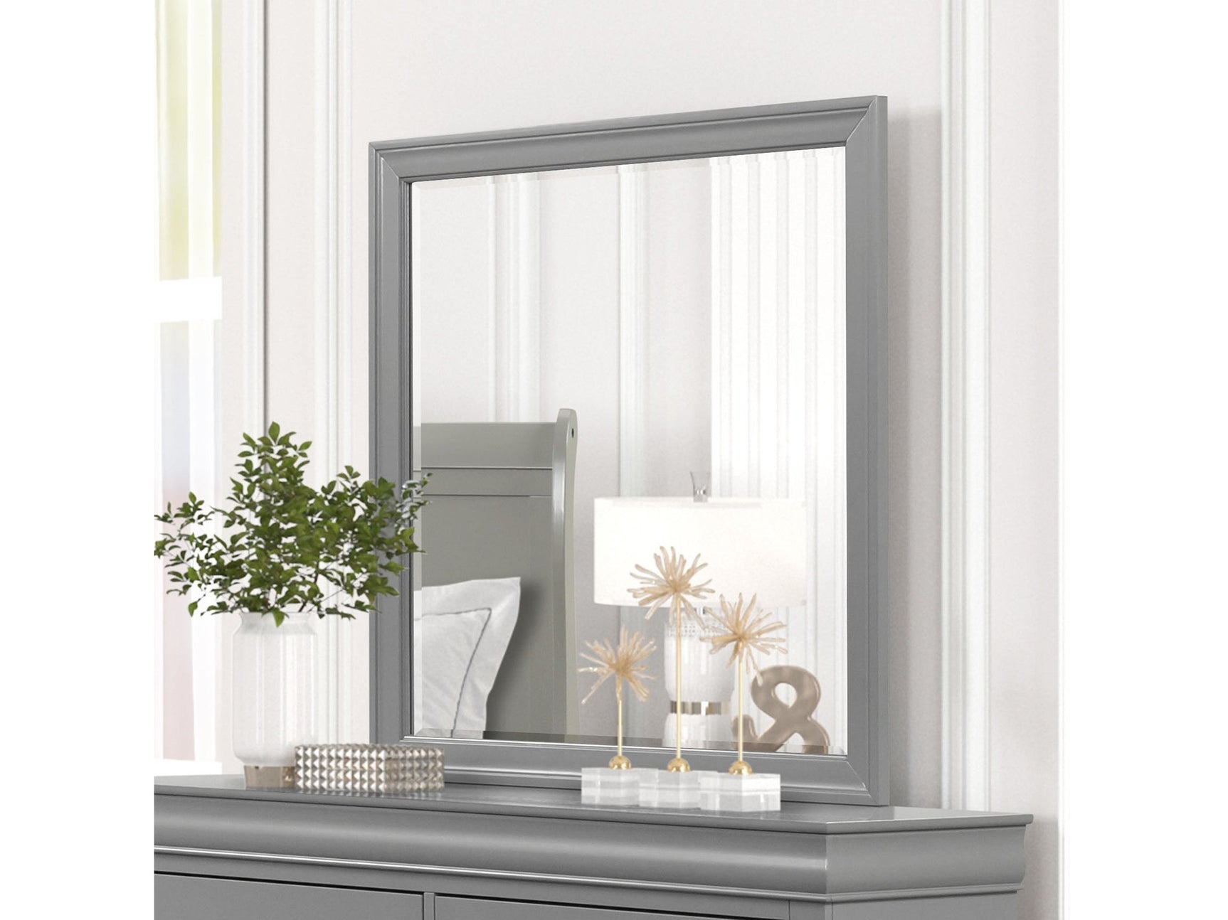 Louis Philippe Gray Mirror - Ornate Home