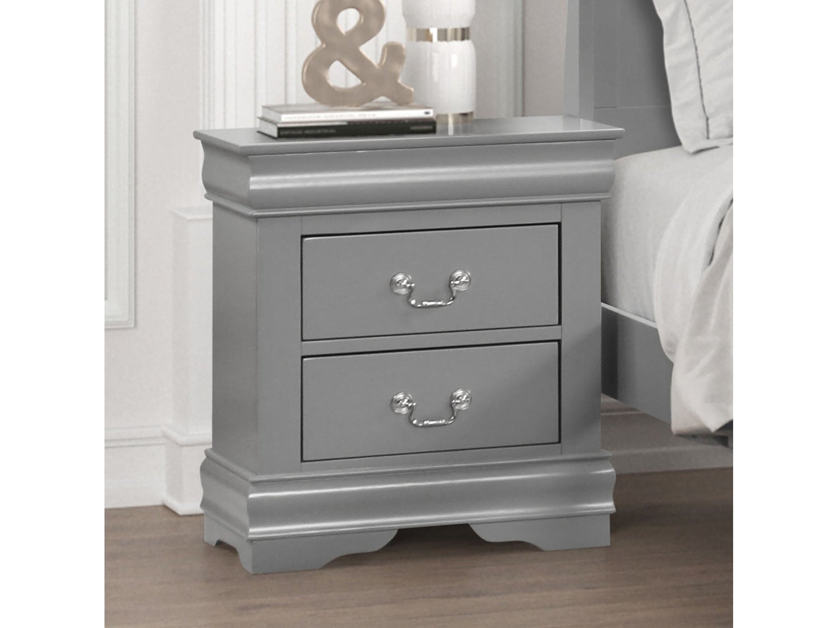 Louis Philippe Gray Nightstand - Ornate Home