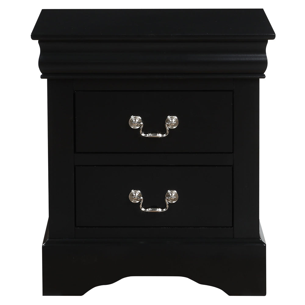 Louis Philippe III Black Nightstand - Ornate Home