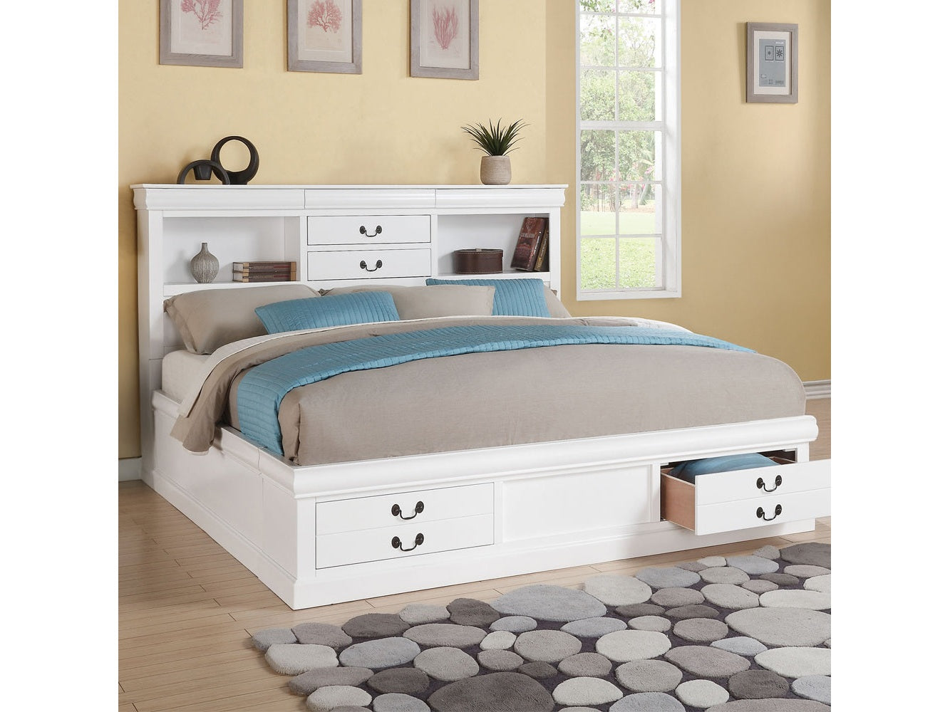 Louis Philippe III White Queen Bed - Ornate Home