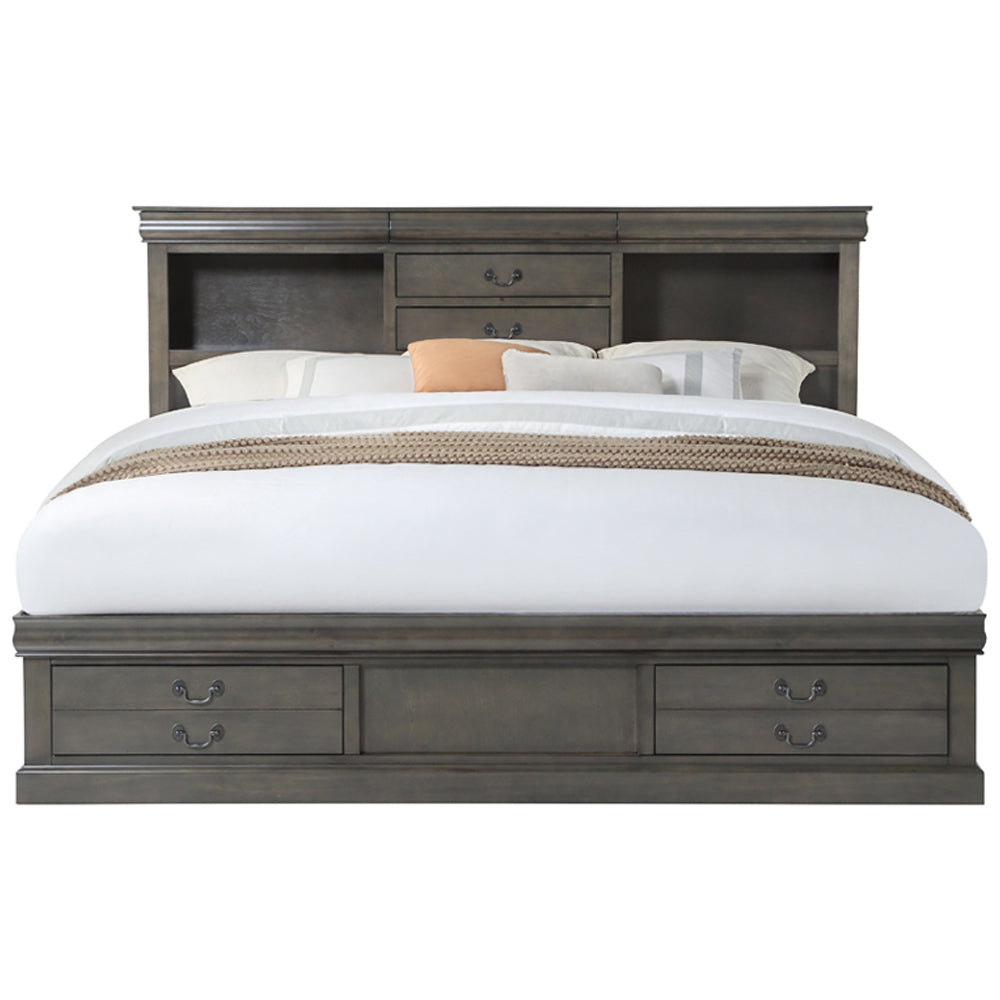 Louis Philippe IiI Dark Gray Eastern King Bed - Ornate Home