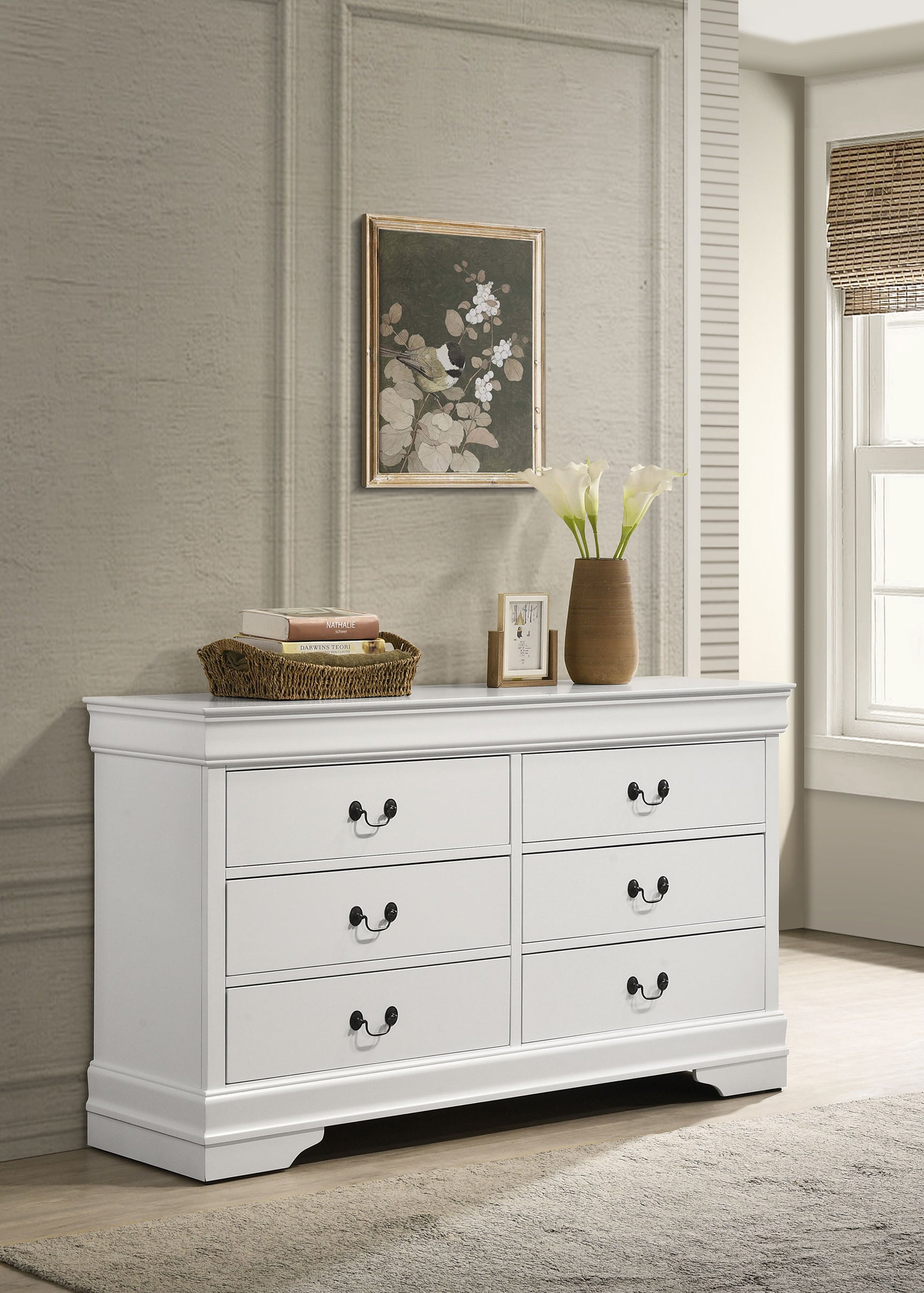 Louis Philippe White 6-drawer Dresser - Ornate Home