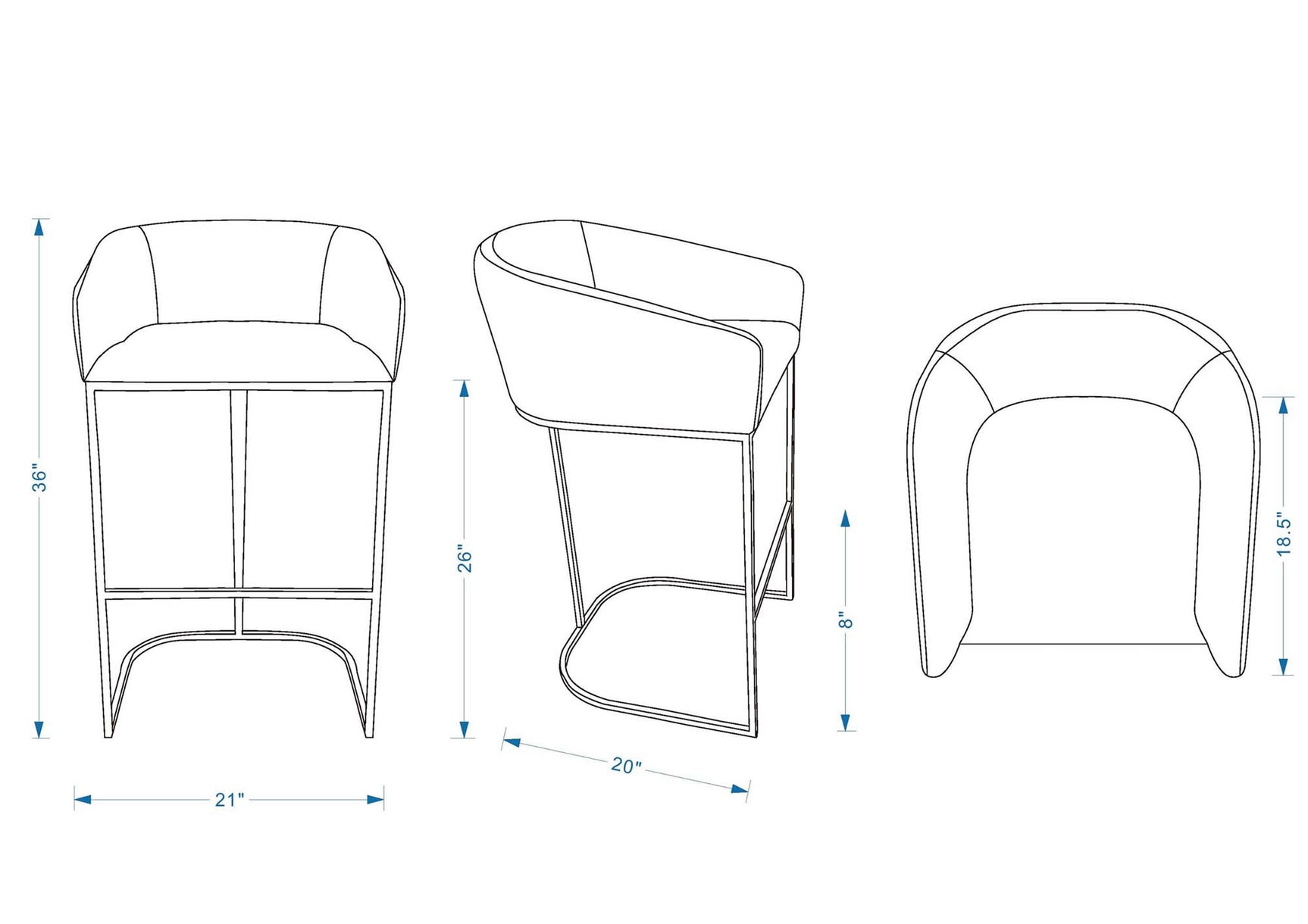 Louvre Counter Stool in Black (set of 2) - Ornate Home