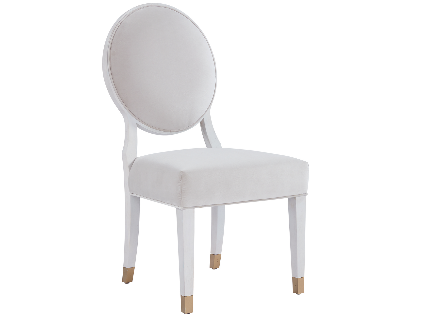 Love Joy Bliss Diamond Velvet Pearl/Alabaster Oval Back Side Chair (Set of 2) - Ornate Home