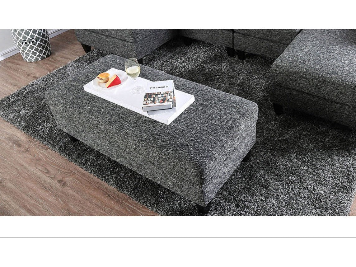 Lowry Gray Ottoman - Ornate Home