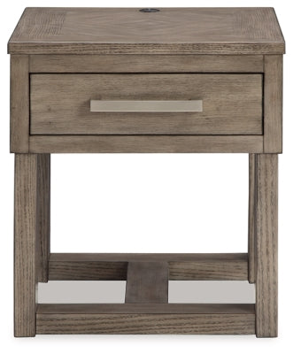 Loyaska Grayish Brown/White End Table - Ornate Home