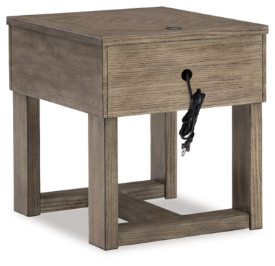 Loyaska Grayish Brown/White End Table - Ornate Home