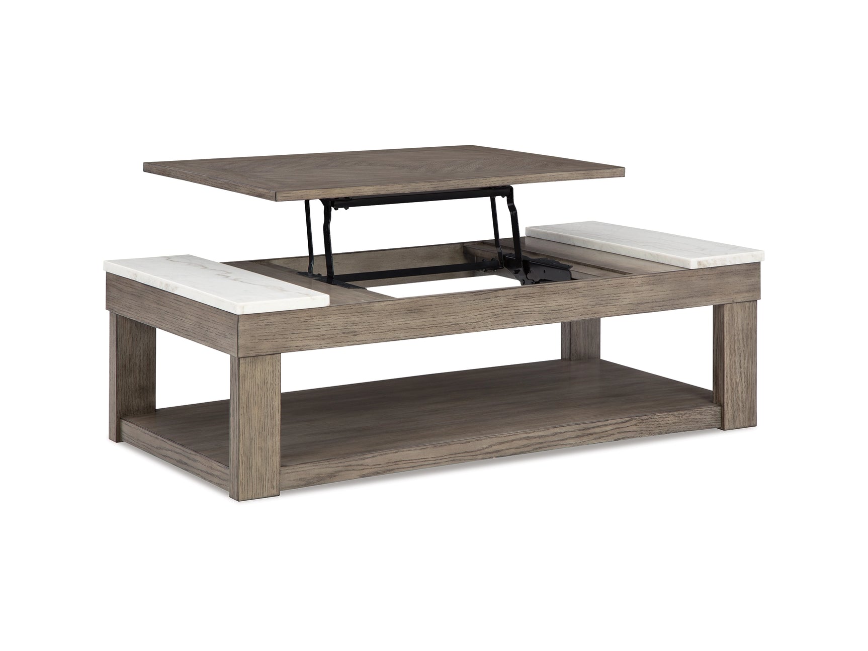 Loyaska Grayish Brown/White Lift-Top Coffee Table - Ornate Home