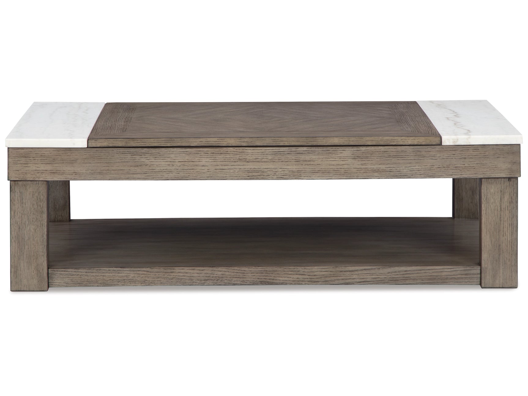 Loyaska Grayish Brown/White Lift-Top Coffee Table - Ornate Home