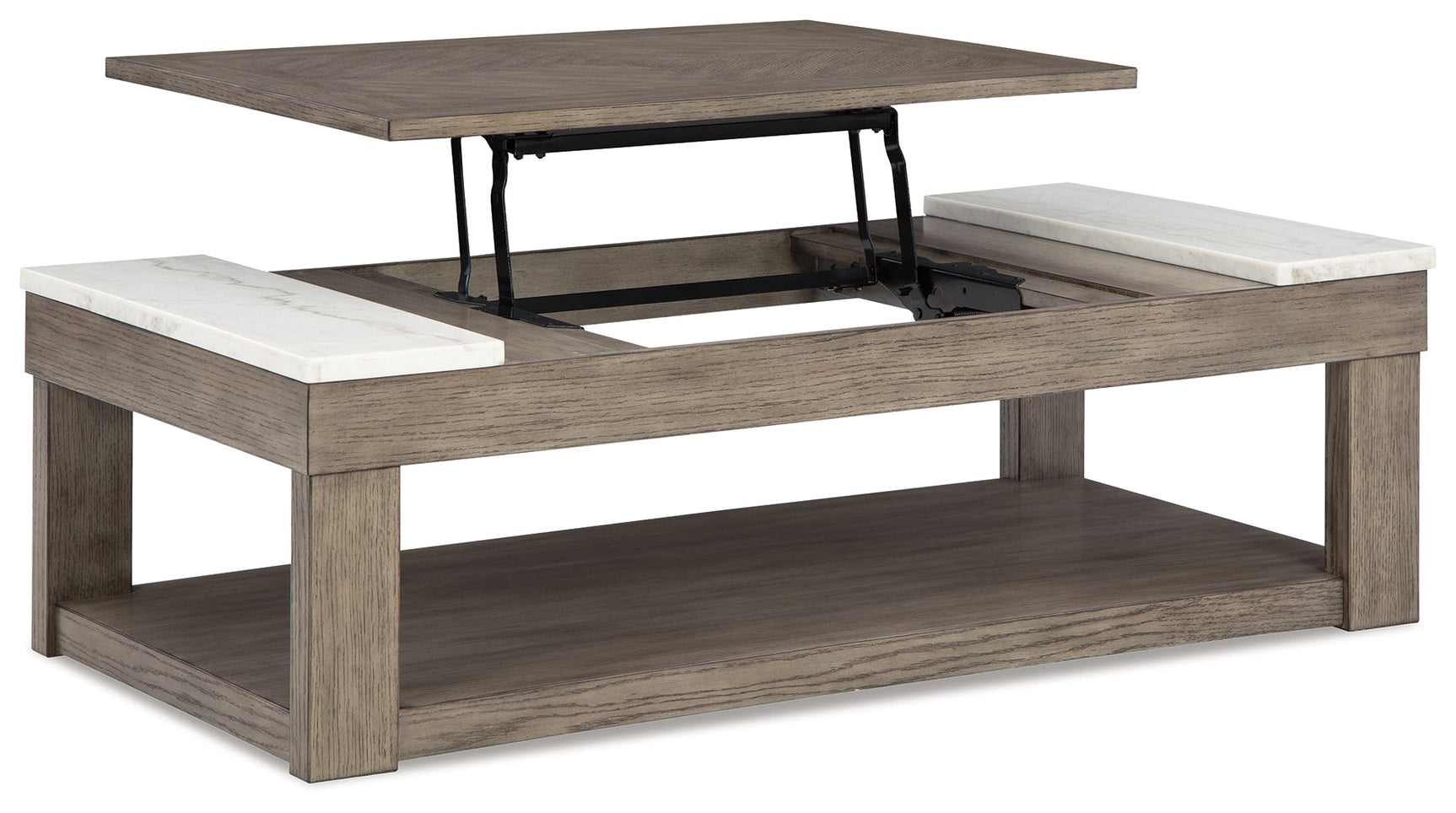 Loyaska Grayish Brown/White Lift-top Coffee Table and 2 End Tables (Online Special Price) - Ornate Home