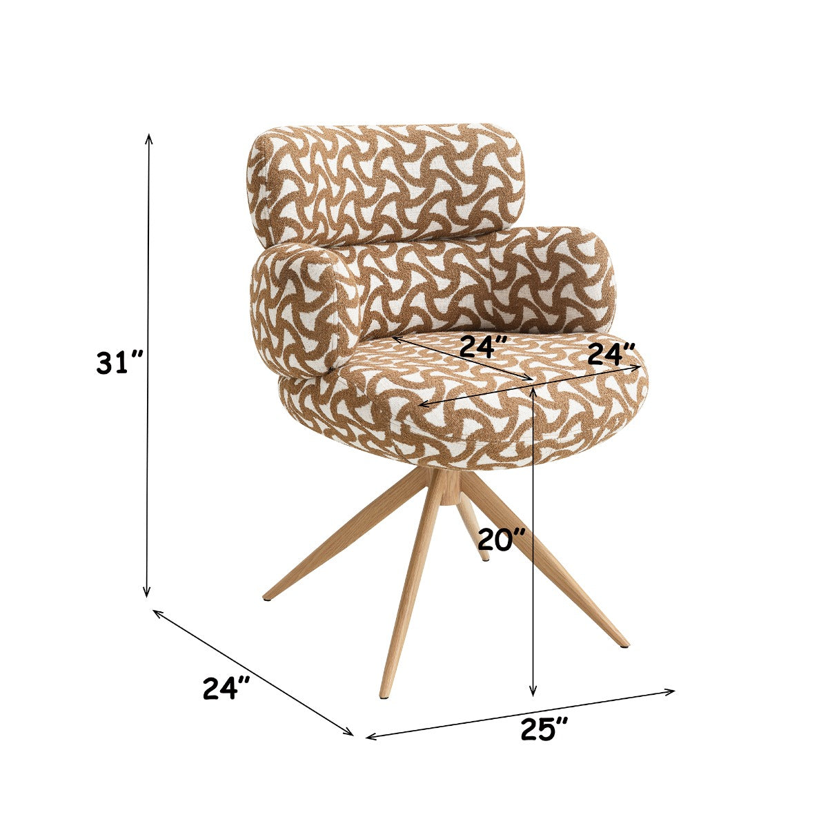 Lrna Brown Side Chair W/Swivel - Ornate Home