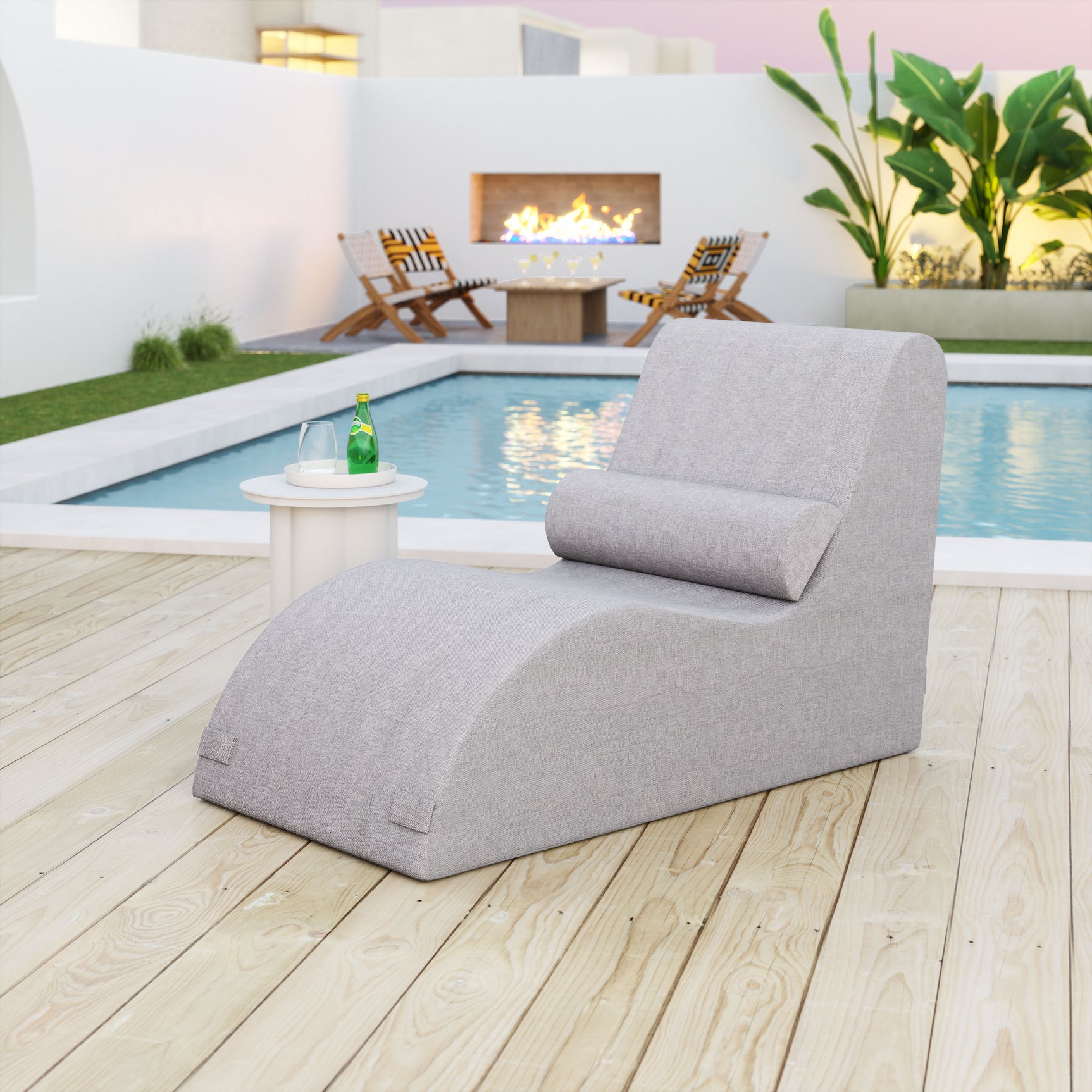 Luanda Gray Chaise Lounge - Ornate Home