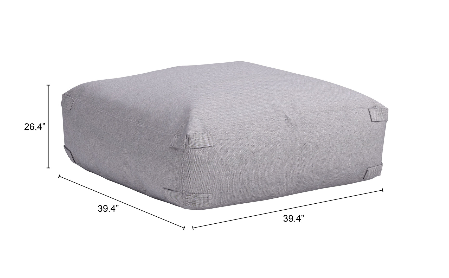 Luanda Gray Ottoman - Ornate Home
