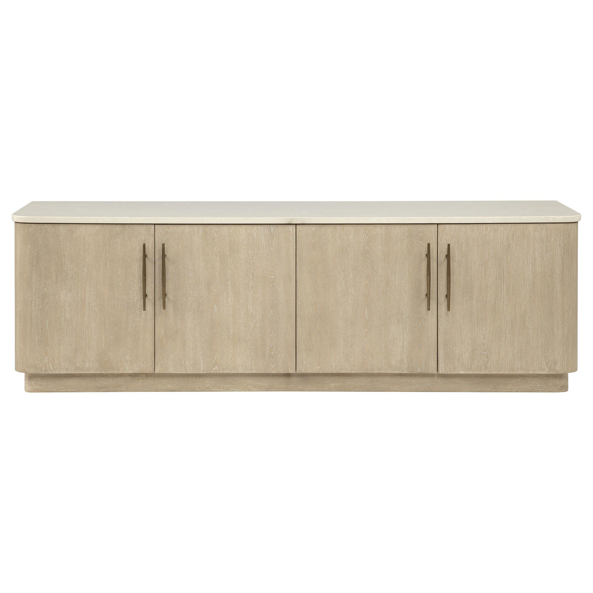 Lucaire Honed Cream And Sandstone 4-Door Tv Stand For Tvs Up To 77 Inches