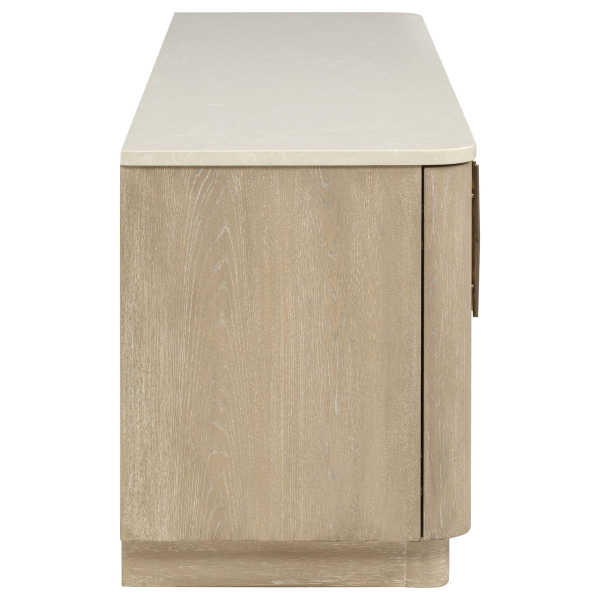 Lucaire Honed Cream And Sandstone 4-Door Tv Stand For Tvs Up To 77 Inches