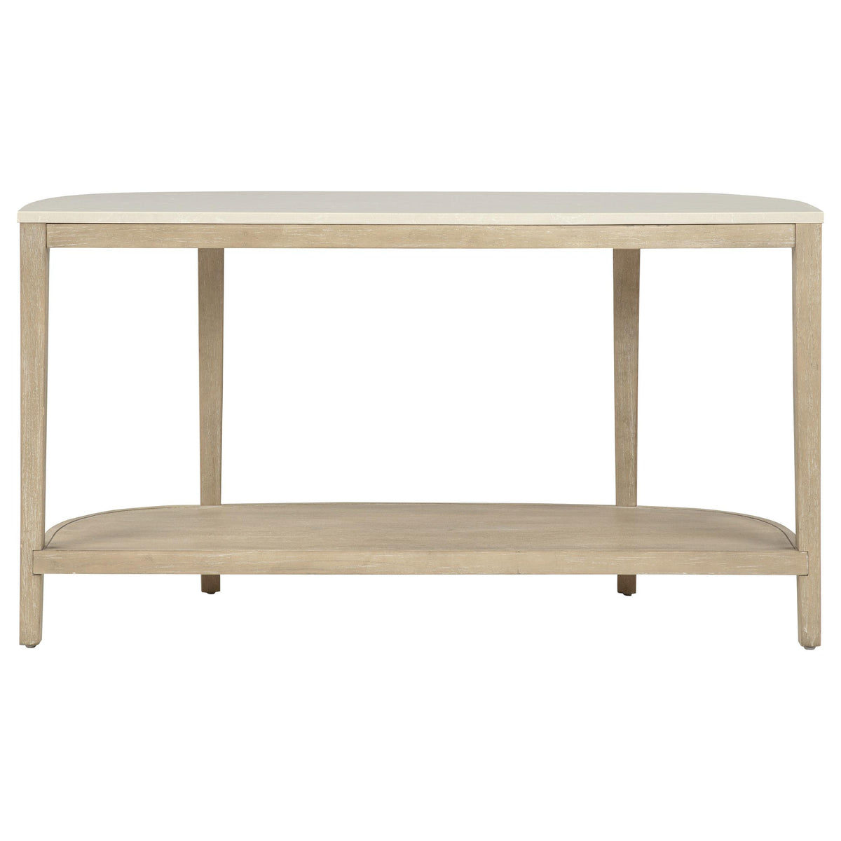 Lucaire Honed Cream And Sandstone Oval Cultured Marble Top Console Table
