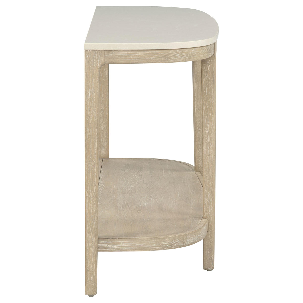 Lucaire Honed Cream And Sandstone Oval Cultured Marble Top Console Table