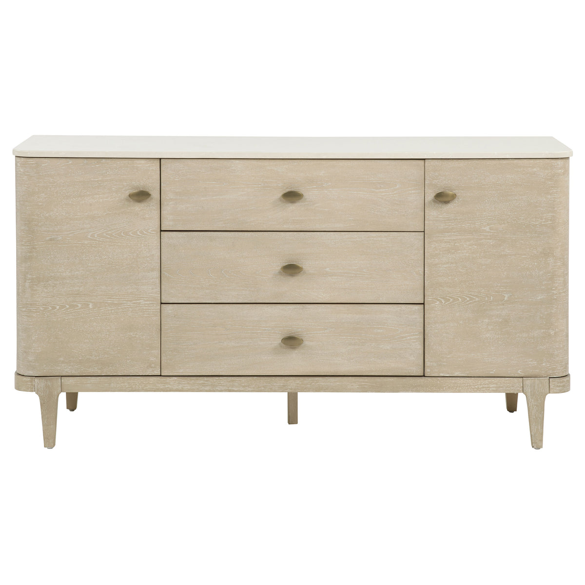 Lucaire Sandstone 2-door 3-drawer Cultured Marble Top Sideboard - Ornate Home
