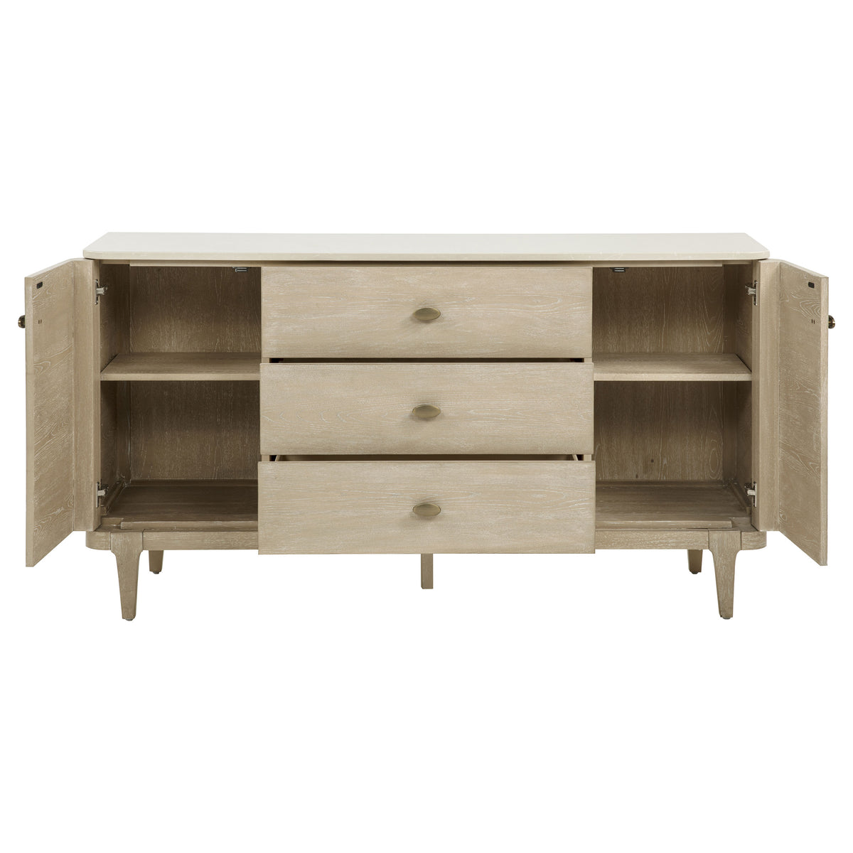 Lucaire Sandstone 2-door 3-drawer Cultured Marble Top Sideboard - Ornate Home