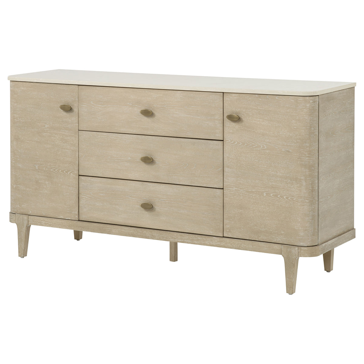 Lucaire Sandstone 2-door 3-drawer Cultured Marble Top Sideboard - Ornate Home
