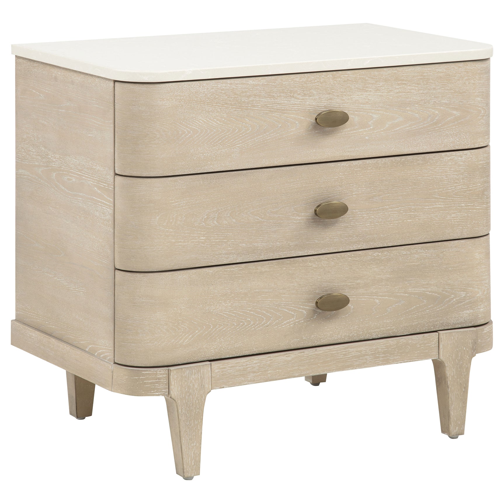 Lucaire Sandstone 3-drawer Nightstand Bedside Table - Ornate Home