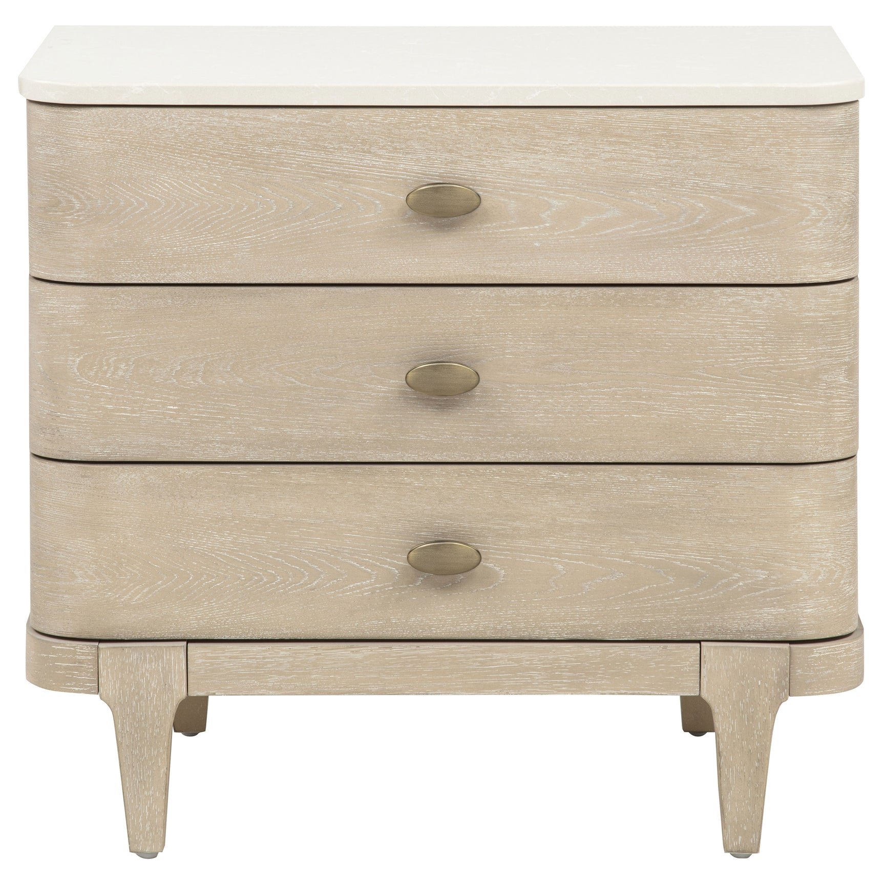 Lucaire Sandstone 3-drawer Nightstand Bedside Table - Ornate Home