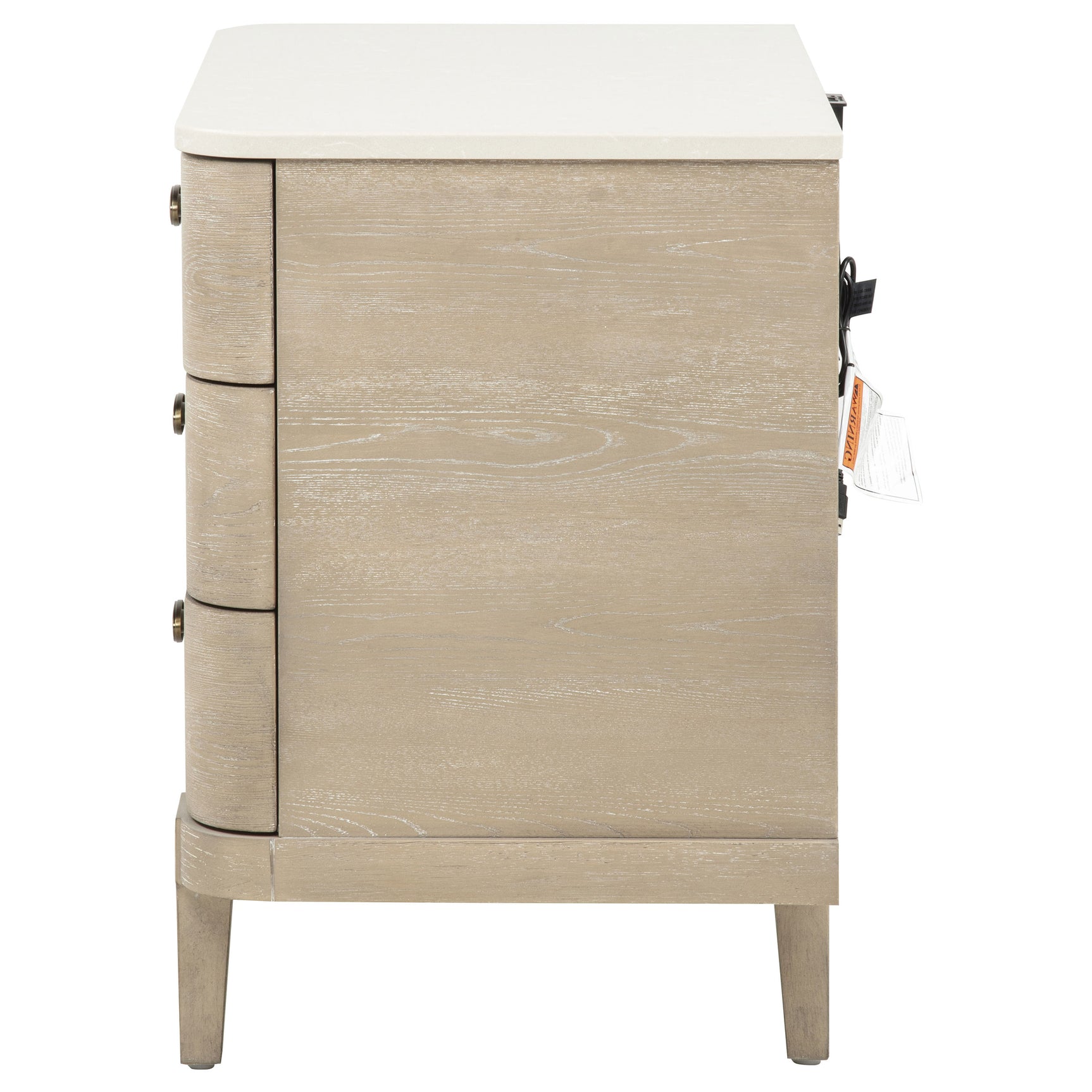 Lucaire Sandstone 3-drawer Nightstand Bedside Table - Ornate Home