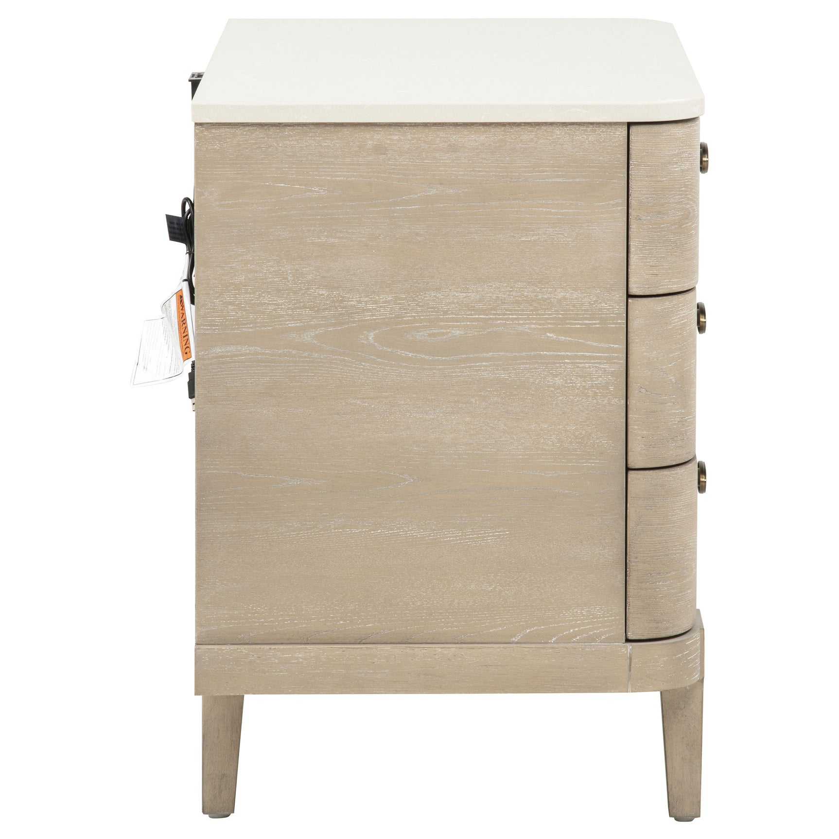 Lucaire Sandstone 3-drawer Nightstand Bedside Table - Ornate Home