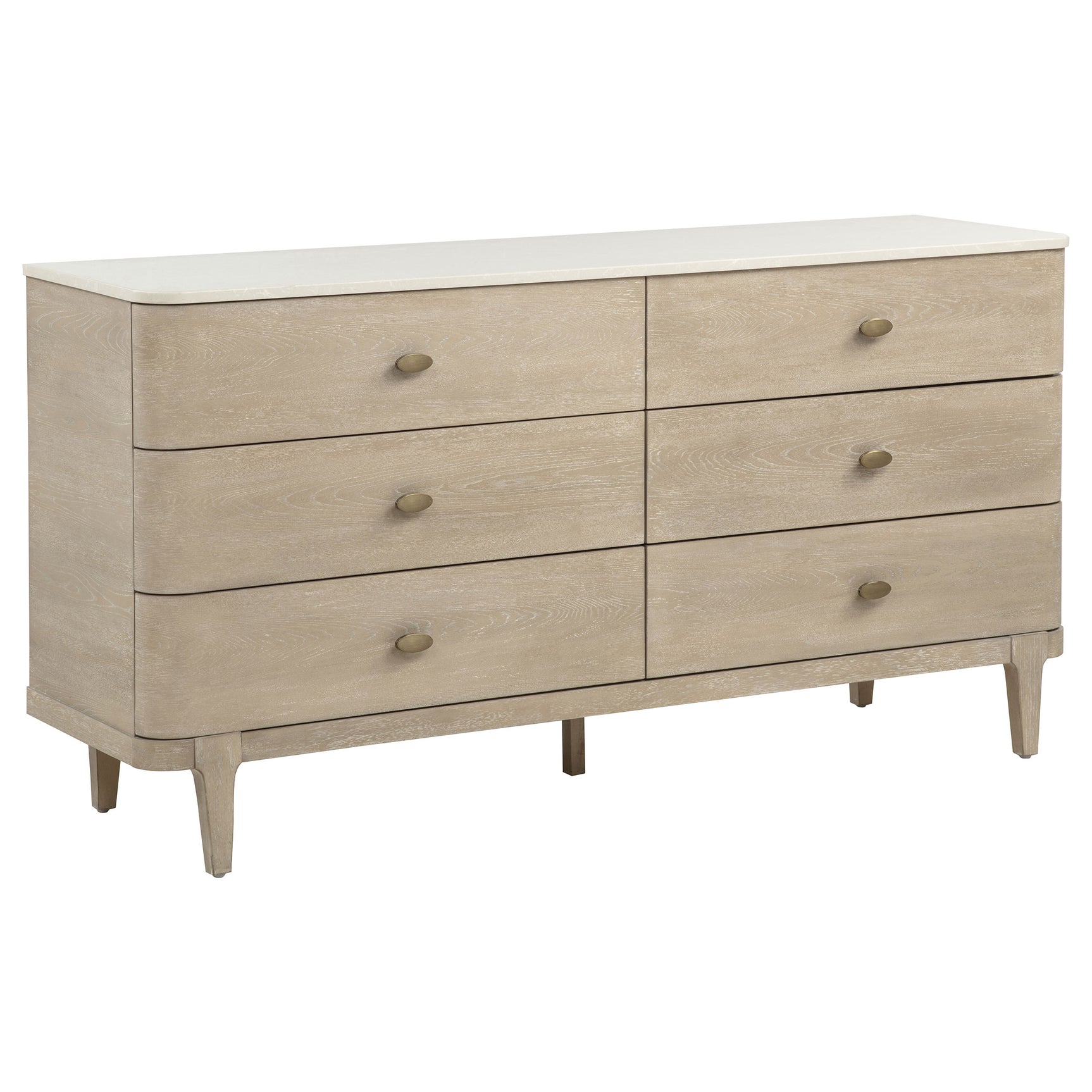 Lucaire Sandstone 6-drawer Dresser Cabinet - Ornate Home
