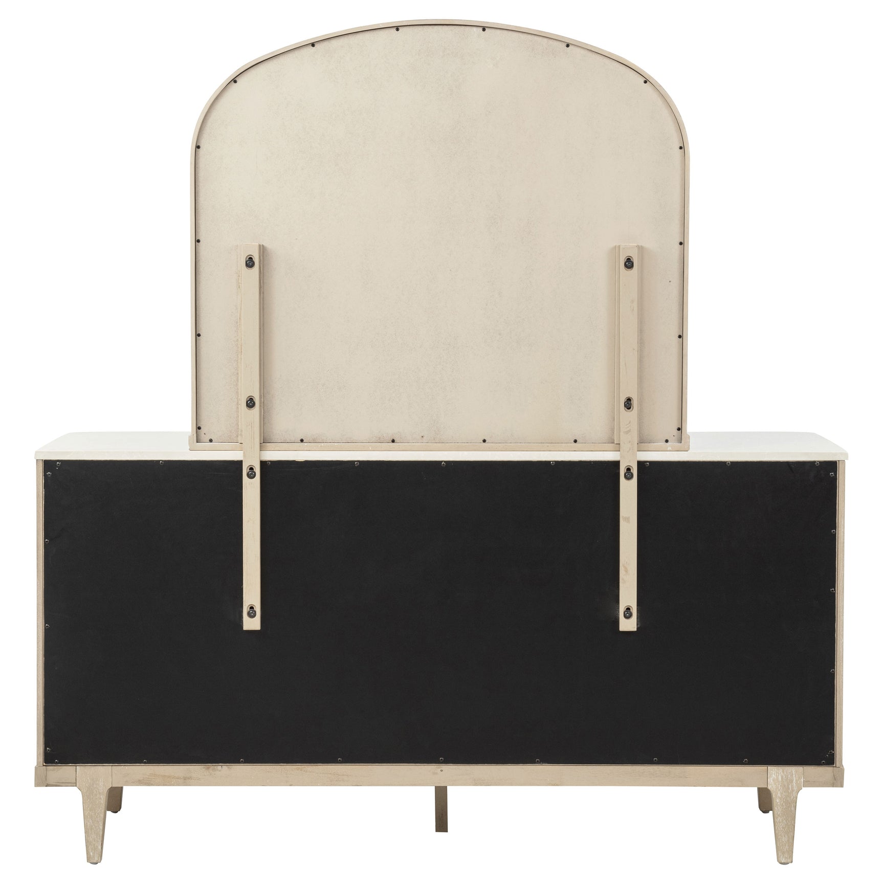 Lucaire Sandstone 6-drawer Dresser Cabinet With Mirror - Ornate Home