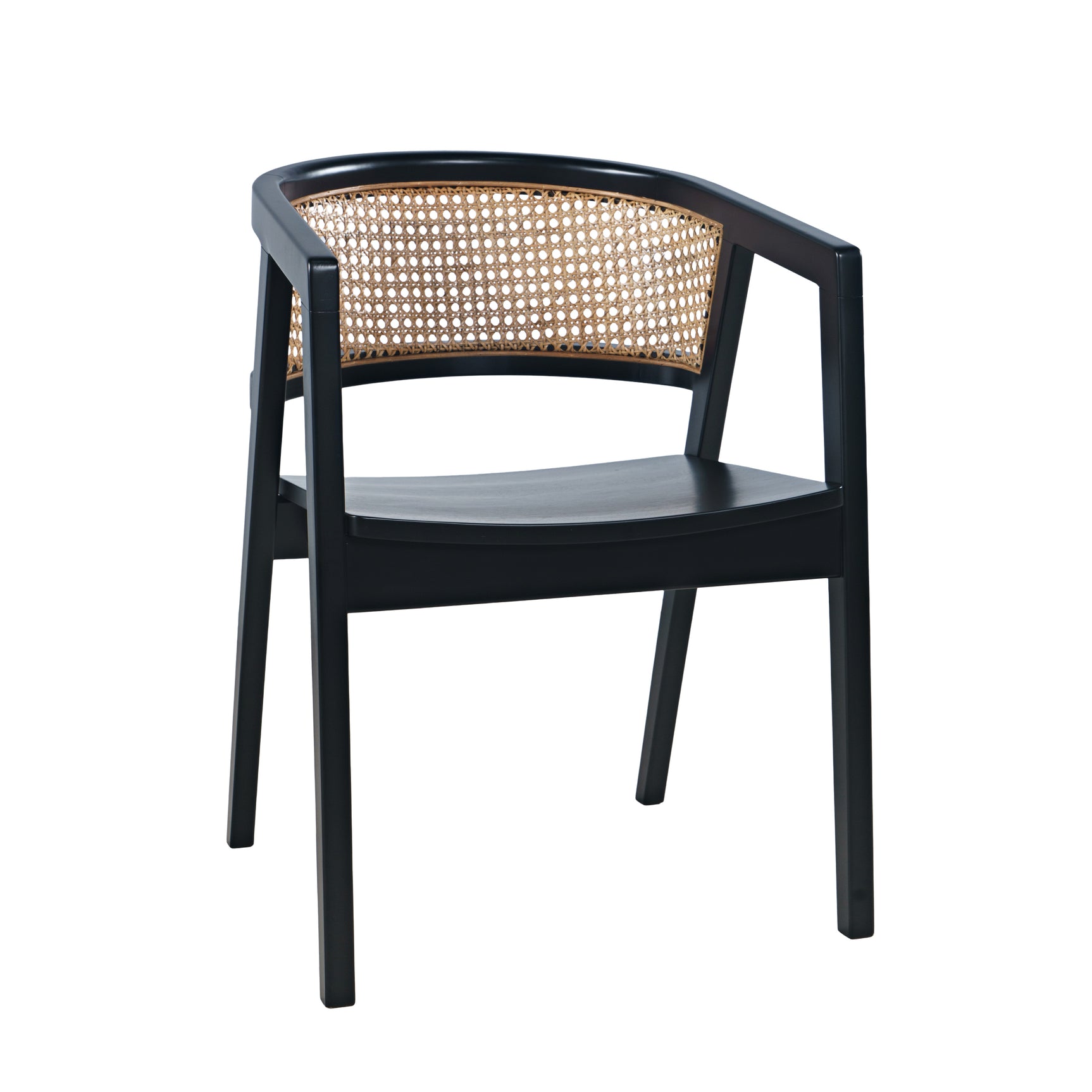 Lucas Black Dining Chair w/ Cane Insert (Set of 2) - Ornate Home