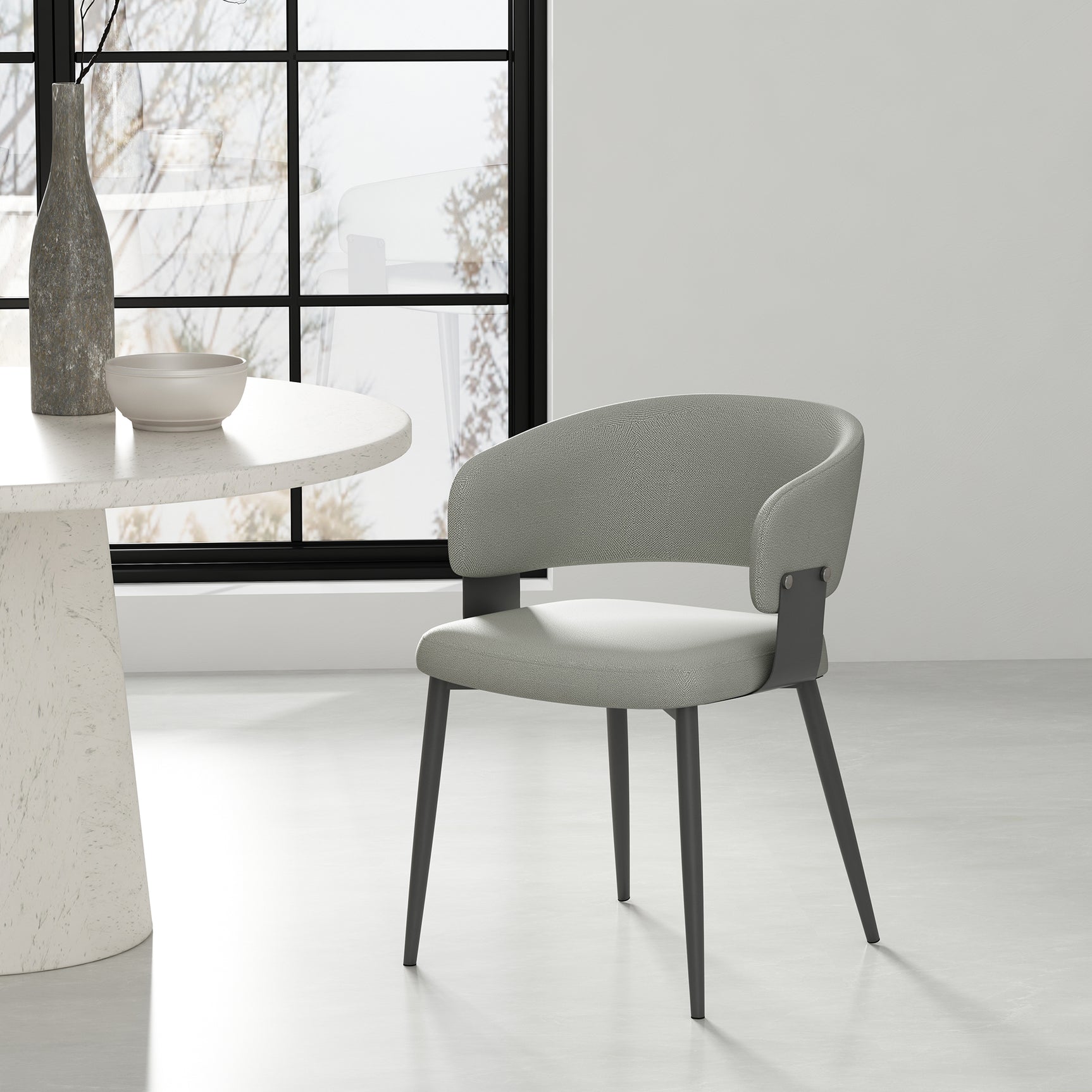 Luce Dining Chair in Stone Grey - Ornate Home