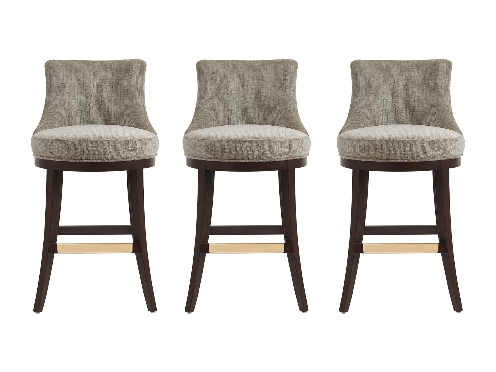 Lucia Barstool in Taupe (set of 3) - Ornate Home