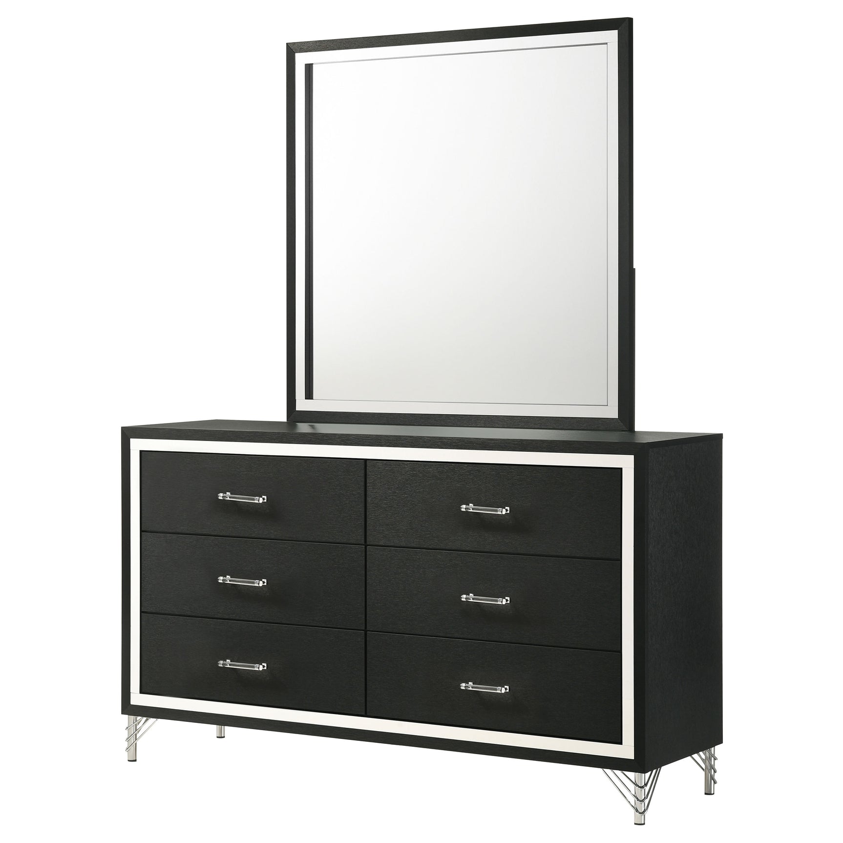 Lucia Black Dresser and Mirror - Ornate Home