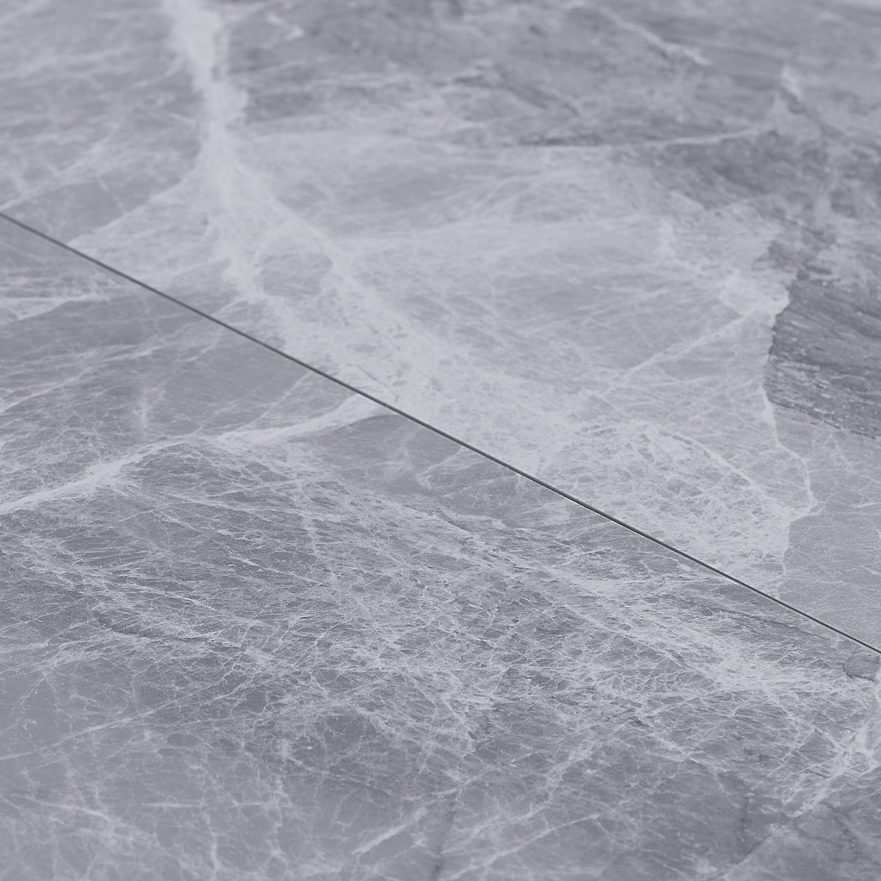 Lucia Extendable Stone Top Metal Leg Dining Table in Piedra and Black - Ornate Home