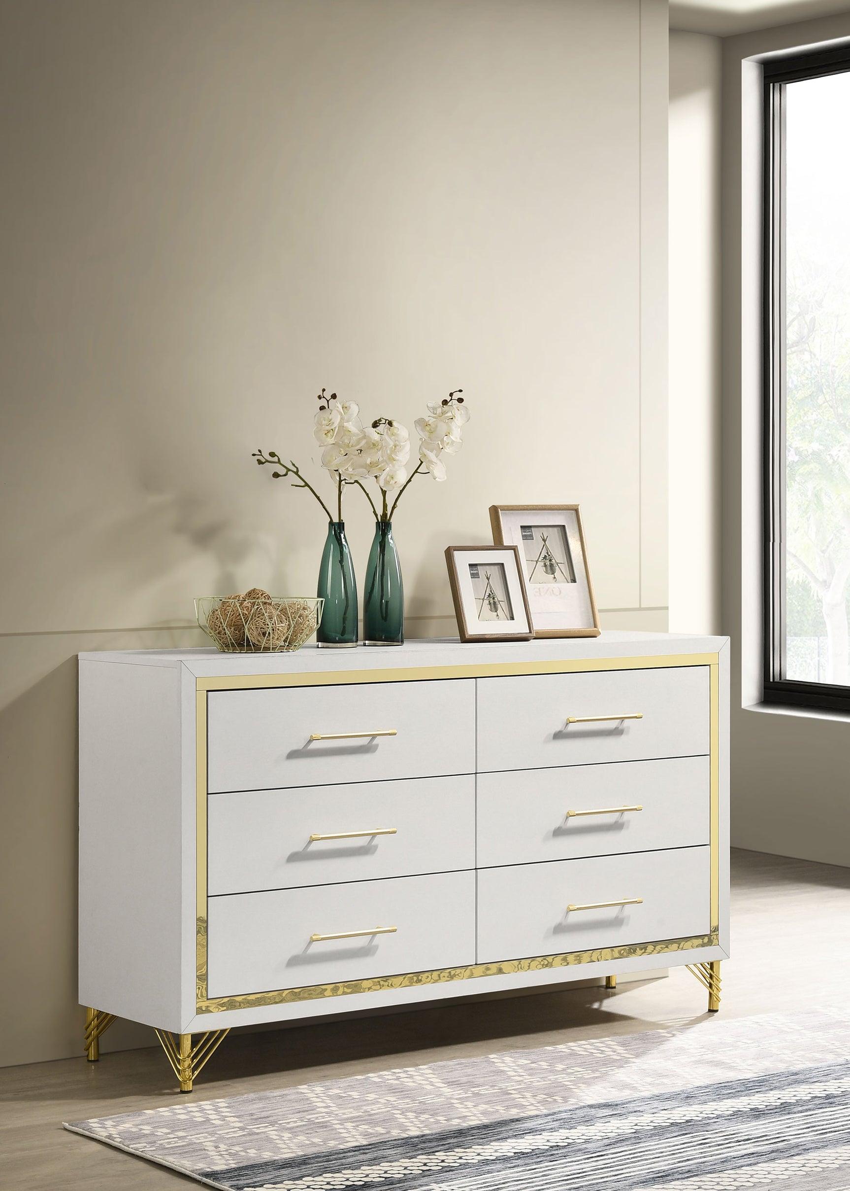 Lucia White Dresser - Ornate Home