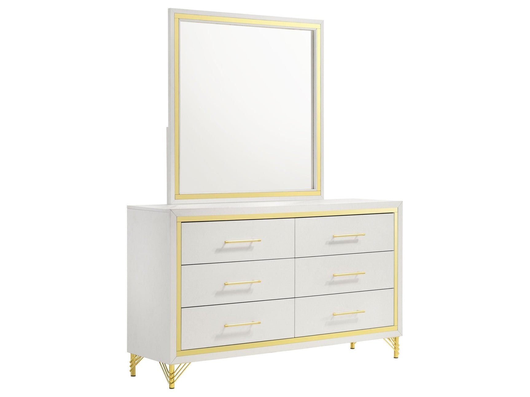 Lucia White Dresser and Mirror - Ornate Home