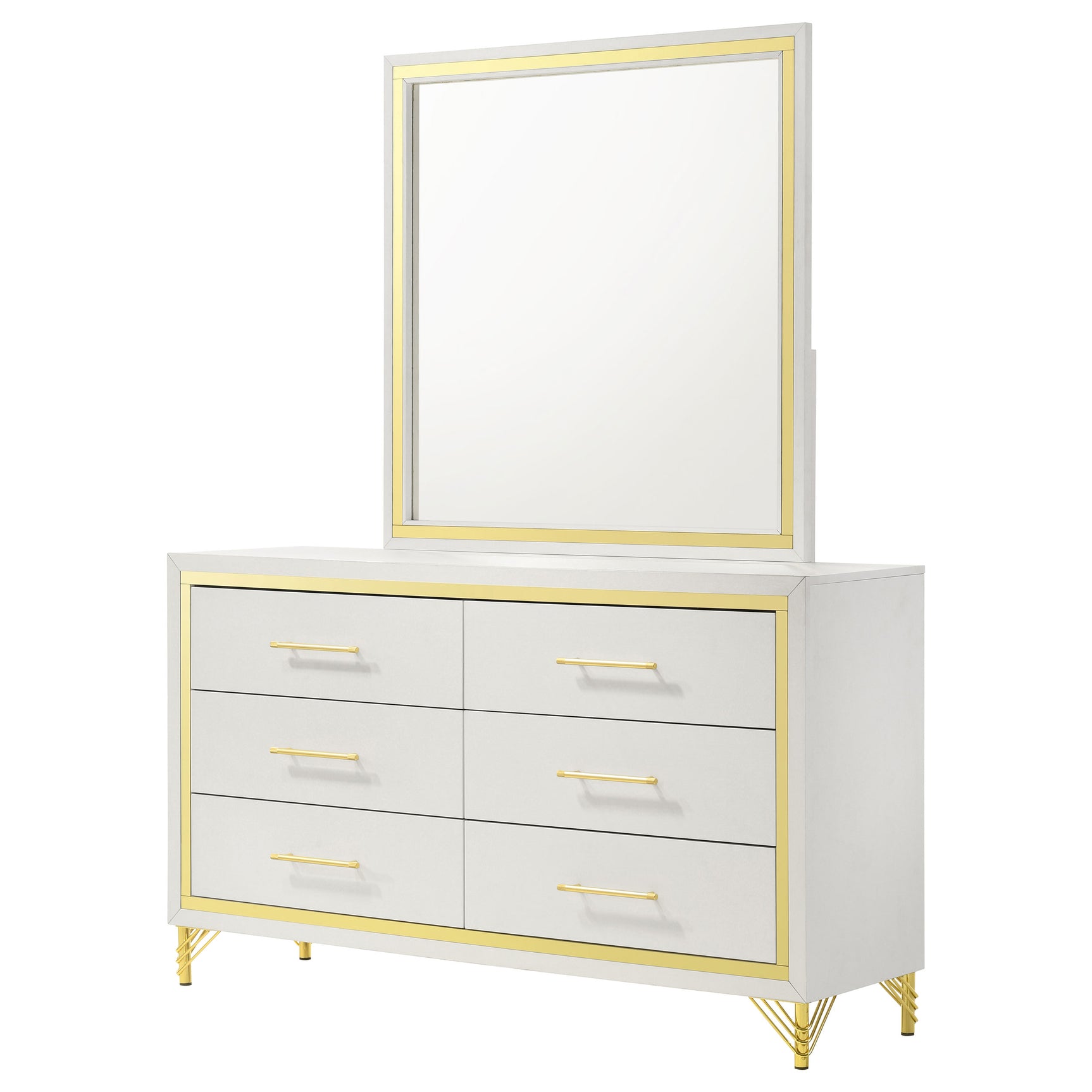 Lucia White Dresser and Mirror - Ornate Home