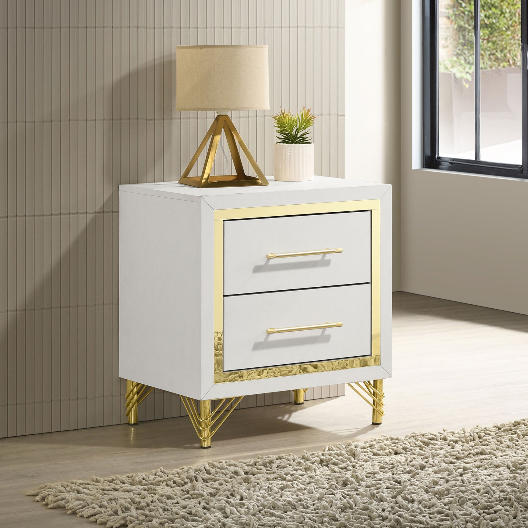 Lucia White Nightstand - Ornate Home