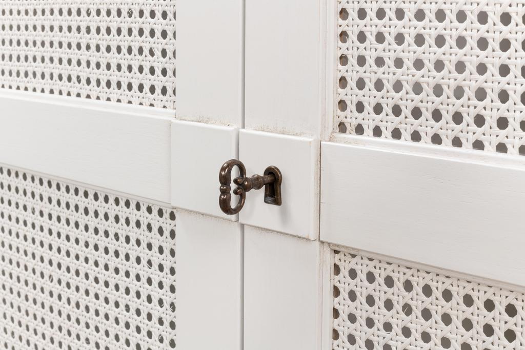 Luciana White 6 Cane Door Buffet - Ornate Home