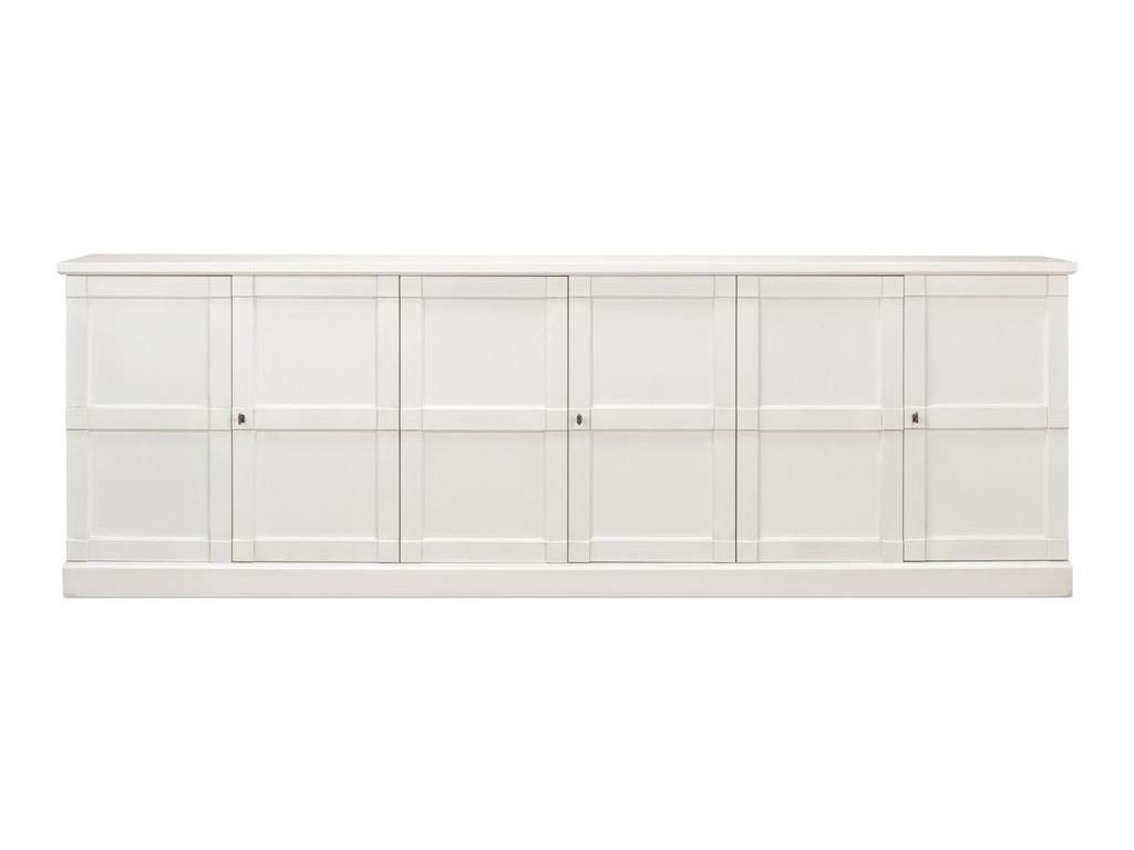 Luciana White 6 Wood Door Buffet - Ornate Home