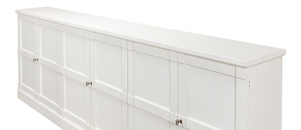Luciana White 6 Wood Door Buffet - Ornate Home