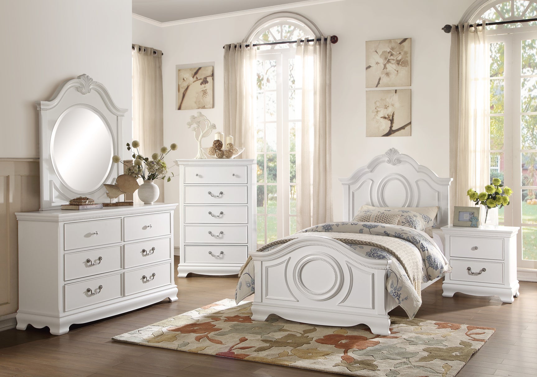 Lucida White Nightstand - Ornate Home