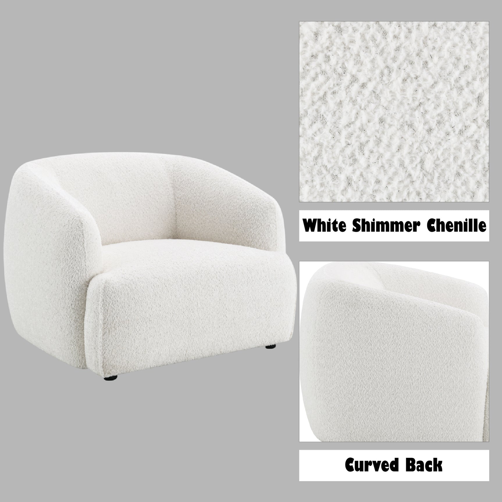 Lucifer Black/White Shimmer Chair - Ornate Home